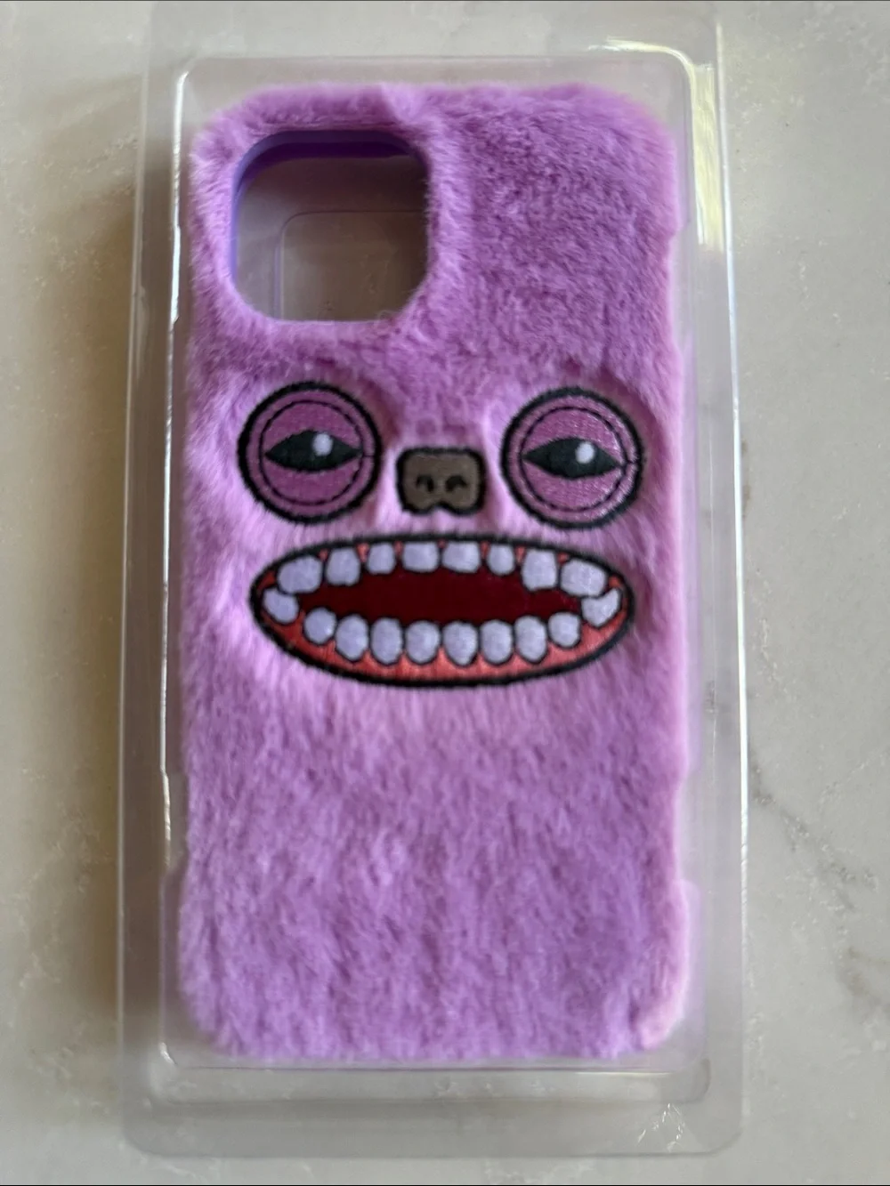 IPhone 15 Purple Fuzzy Fuggler Furry iPhone Case